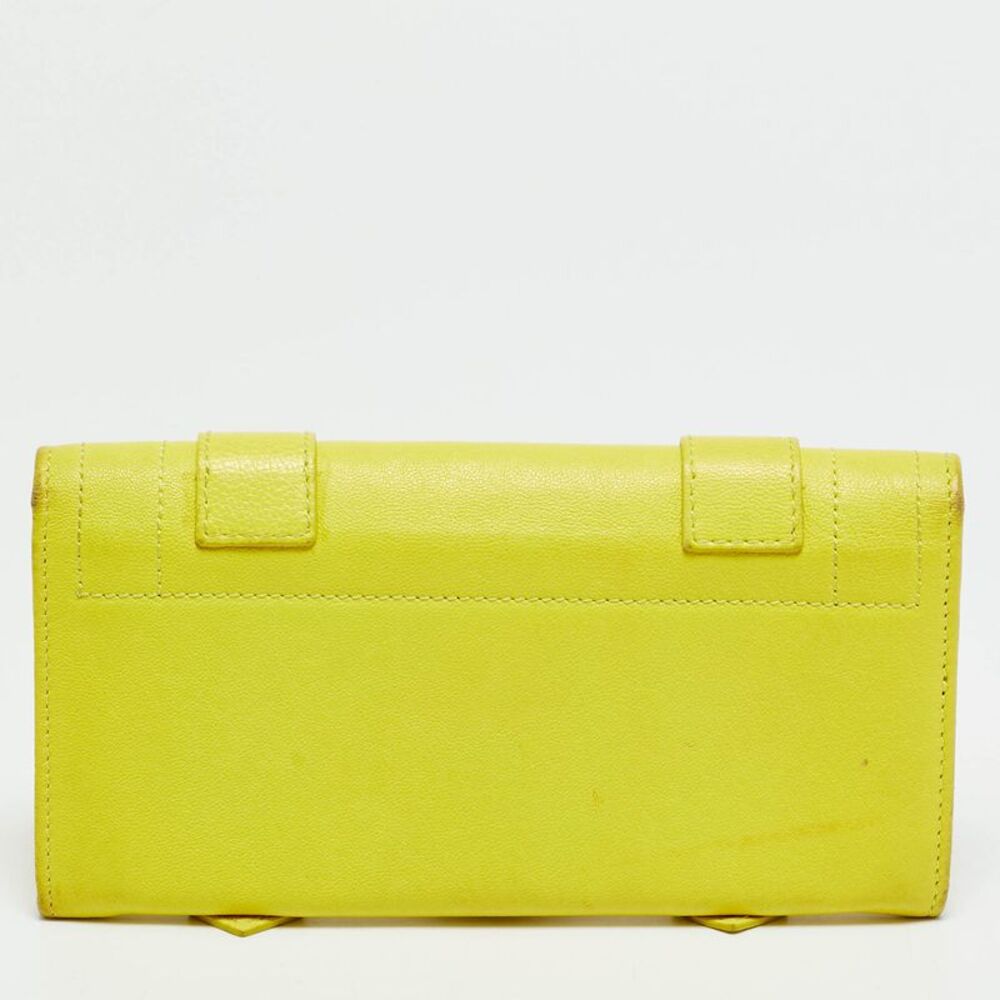 Proenza Schouler Ps1 Lime Yellow Leather Continental Wallet - Picture 4 of 7